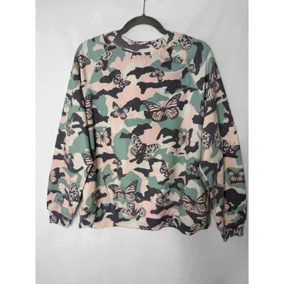 Wildfox Pullover Sweatshirt Butterfly Camo Soft Athleisure Long Sleeve NWT Med - Picture 5 of 5